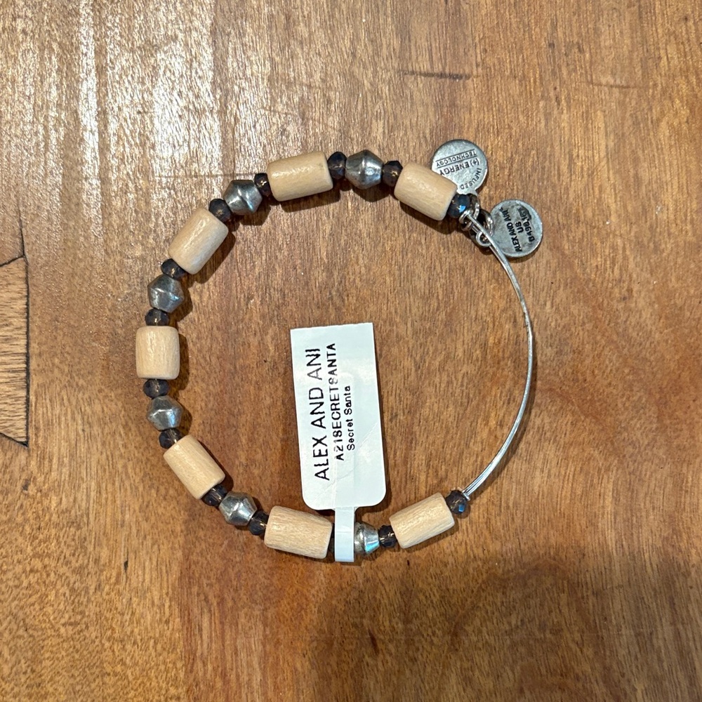 Alex and Ani Silver and Brown Beaded Bracelet